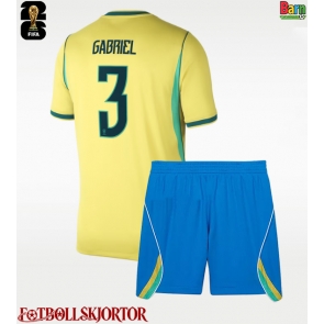 Brasilien Gabriel Magalhaes #3 Hemmakläder Barn VM 2026 Kortärmad (+ Korta byxor)
